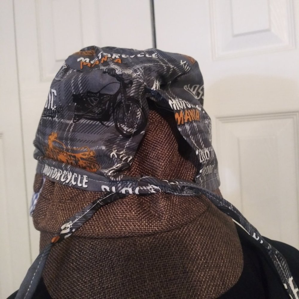 2295 Jeaniemade Short Size Surgery Cap/Do-Rag With Ties in The Back - Picture 3 of 3